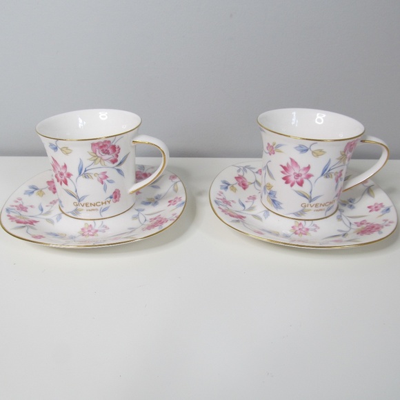 Givenchy Dining Givenchy Set Of Two Coffee Tea Cups With Plate